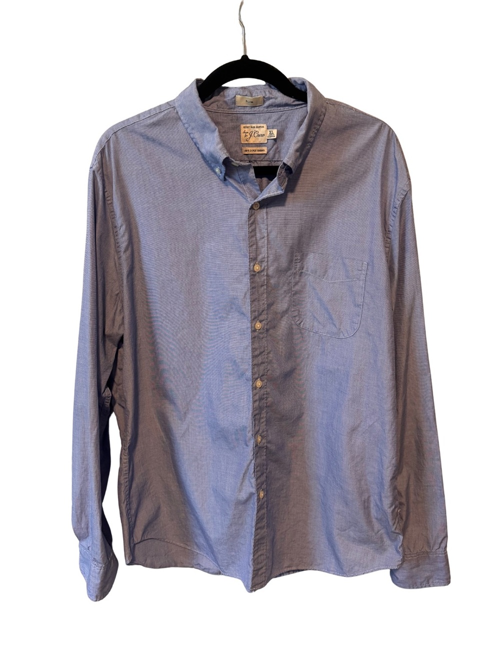 J. CREW | Secret Wash Cotton Ethical Men’s Light Blue Button-Down Oxford XL Slim